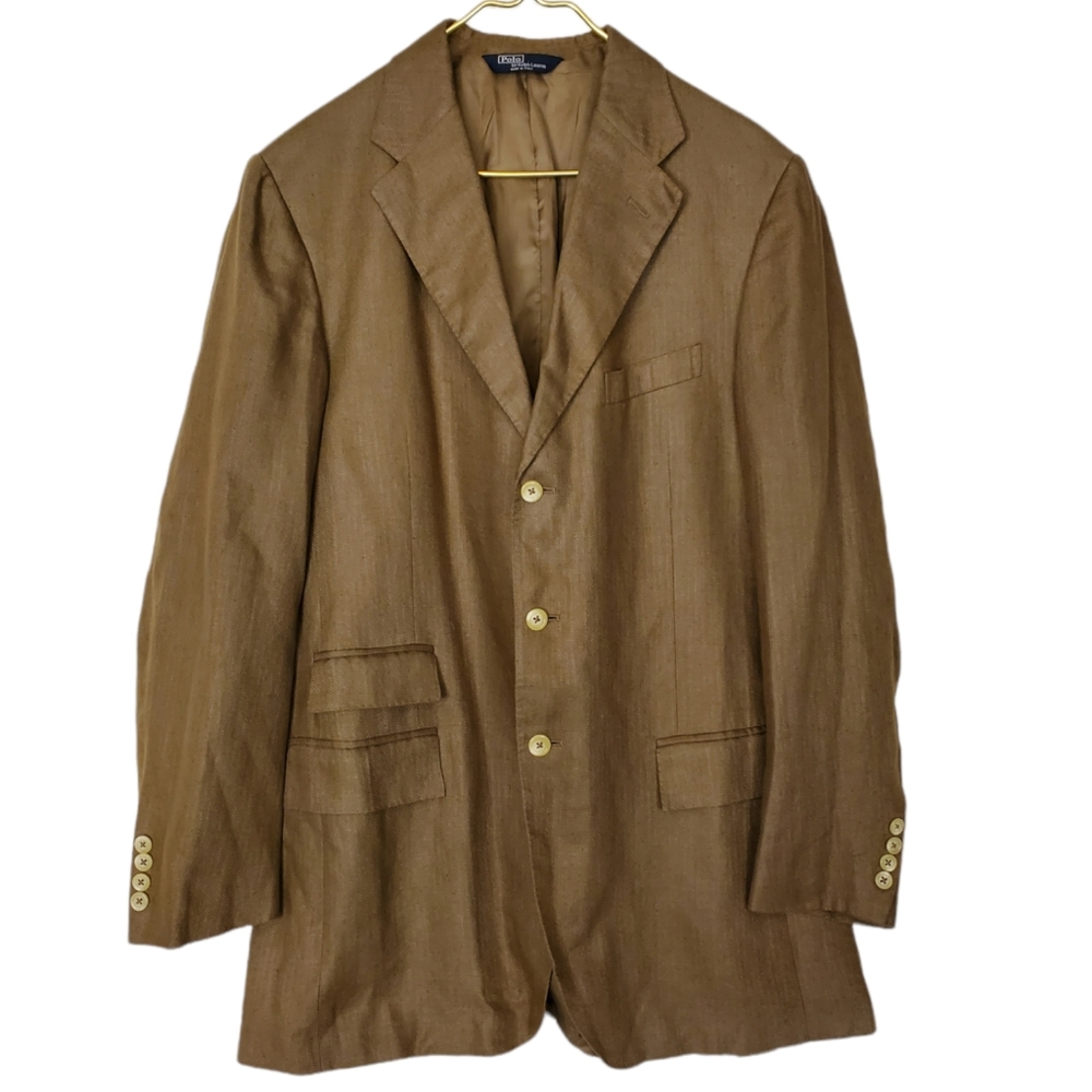 Vintage 70's Polo by Ralph Lauren Wool Tweed Blazer Jacket Rare Blue Tag